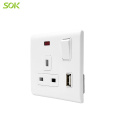 2.1A 13A USB Charger Double Pole Switched Outlet
